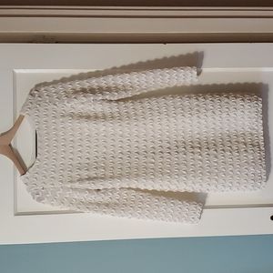 Fitted White Cocktail Dress Longsleeve |Sandra Darren | Women's Size 6